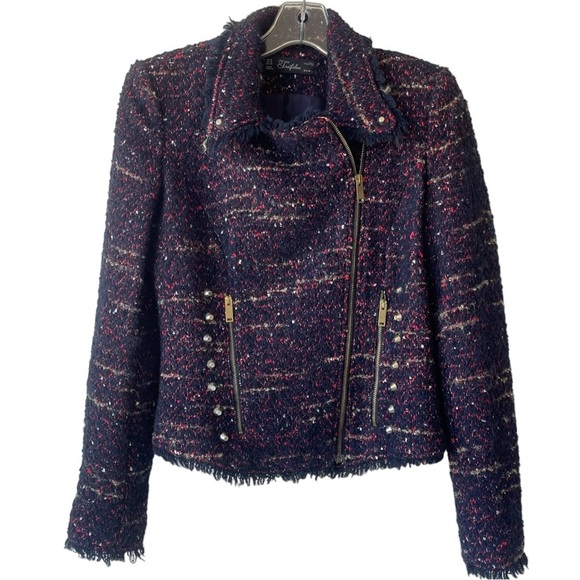 ZARA tweed chopped jacket size Medium - Picture 1 of 11